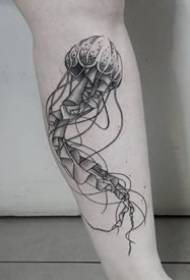 padrão de tatuagem de água-viva - arte macia e bonita de animal bonito padrão de tatuagem de água-viva