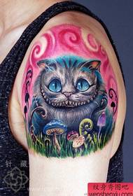 手臂流行很酷的的一幅猫咪纹身图案