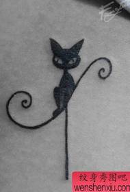 симпатичний малюнок татуювання тотем кота, який подобається дівчатам