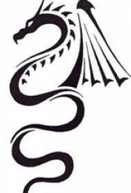 dubh beag Dragon dragan tattooed ainmhí líne shimplí tattoo lámhscríbhinn