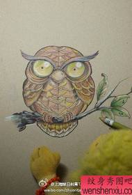 a cute owl tattoo manuscript