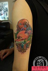 arm popular cool fox tattoo pattern