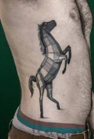 un insieme di elementi geometrici di opere d'arte tatuaggio animale nero