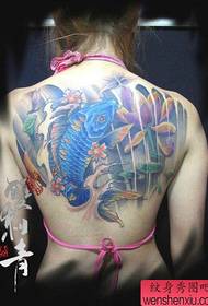 beauty half-back popular beautiful squid lotus tattoo pattern