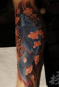 noga Wykwintny kolorowy wzór tatuażu kałamarnicy