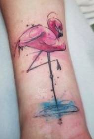 Tattoo heywanek 9 pîvanek tarî ya sor a flamingo ya sor