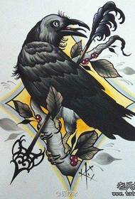Manoscritto popolare classico del tatuaggio del corvo