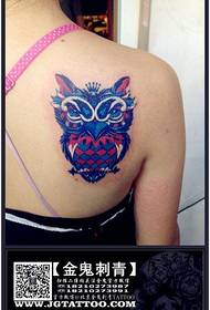 sova tetování vzor pro ramena dívek 132712 - Chlapci zpět cool a dominantní zvíře tetování vzor