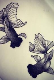 zwart grijs schets prikken vaardigheden literair klein vers goudvis dier tattoo manuscript