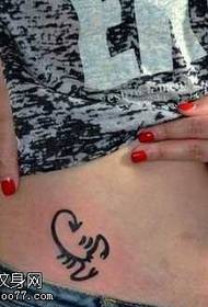 abdomeno Line skorpio totema tatuaje ŝablono