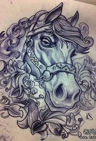 super cool και δροσερό ένα χειρόγραφο τατουάζ άλογο