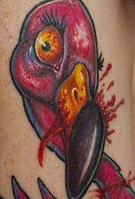 modello di tatuaggio fenicottero di colore zombie