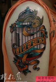 Ramię popularny wzór tatuażu klatka dla ptaków