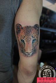 merginos rankos gražaus leopardo tatuiruotės modelis