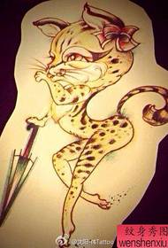 populara populara leoparda tatuaje-manuskripto