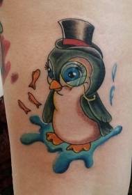 pingwin tatuaż rysunek ładny wzór tatuażu pingwina