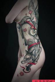 model de tatuaj clasic vulpe pop talie frumusețe