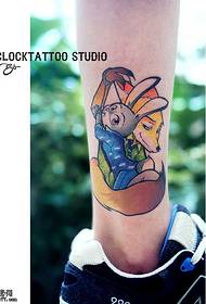 motivo tatuaggio volpe di vitello coniglio