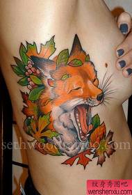 ubuhle uhlangothi esifubeni ethandwa zakudala yesikole fox tattoo iphethini