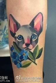 пофарбовані милий собака татуювання візерунок