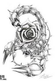 modello di tatuaggio manoscritto scorpione rosa