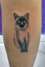 tatù cat beag ùr pàtran tatù piseag grinn agus grinn