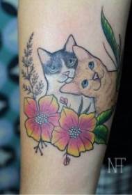 Kitty Tattoo Pattern Hauska ja söpö Rinnakkais Kitty Tattoo Pattern