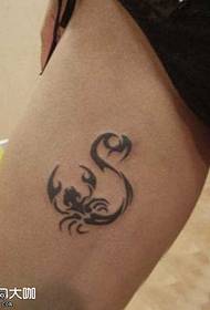 modèle de tatouage totem jambe scorpion