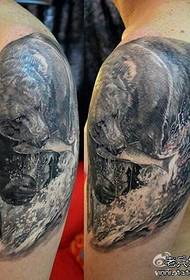 arm classic handsome black bear tattoo pattern