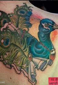 класични популарни узорак паун тетоваже у боји