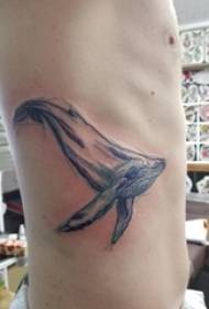 abafana uhlangothi okhalweni olumnyama grey iphuzu ameva umugqa wesilwane i-tattoo whale tattoo