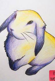 صورة لطيف الكلاسيكية الأرنب مخطوطة الوشم