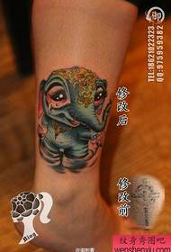 Populara populara elefanta tatuaje-ŝablono