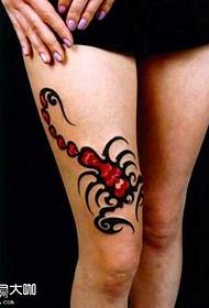 modèle de tatouage totem jambe scorpion