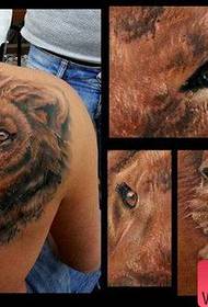 meninos ombros bonito cor legal cabeça de leão tatuagem padrão