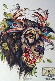 ein Schafkopf-Tattoo-Manuskript im Schulstil
