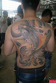 leđni uzorak tetovaža: super cool super zgodan uzorak tetovaže lignji slika klasična