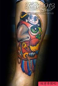 Modello di tatuaggio popolare pappagallo pop gamba