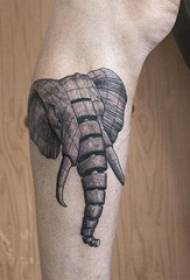 flera svarta grå skiss punkt tagg tips kreativa geometriska element djur tatuering mönster