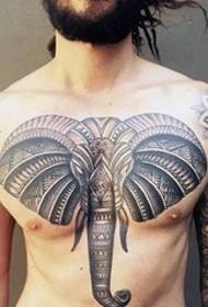 modello tatuaggio elefante frontale molto prepotente molto bello