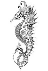 Hai Ma hika manuʻa _29 animal tattoo hippocampus manuscript pattern material image