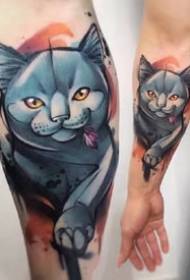 tatouage animal réaliste bleu: un groupe d'animaux dans le ton bleu modèle de tatouage réaliste de la couleur de l'eau
