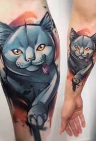 tatuaggio animale realistico blu: un gruppo di animali in tono blu Modello realistico del tatuaggio di colore di acqua