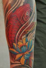 الگوی تاتو ماهی مرکب: الگوی خال کوبی ماهی مرکب از رنگ پا