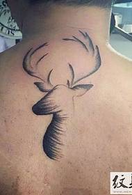 ndogo safi elk antler tattoo muundo