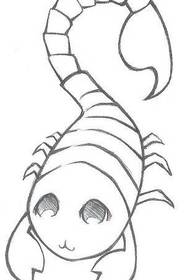 эскиз рукописи рисунок тату скорпион