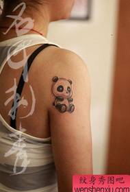 girl Arm cute and beautiful little panda tattoo pattern