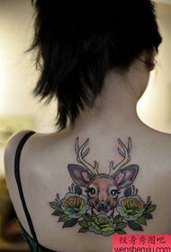 meninas costas bonito veado bonito tatuagem padrão