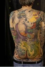 uzorak tetovaže lignje sa potpunim leđima
