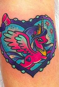 pony tatuaggio animali cartoon colorato e modello tatuaggio Hello Kitty